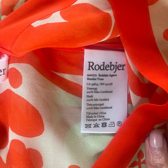 Rodebjer Agave Rendezvous Vous Caftan Cherry Tomato & Cream NWT OS - Picture 5 of 9